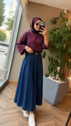 MAVERA Denim Etek | Koyu Mavi