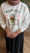 MELORA Baskılı Oversize Sweat | Matcha Latte