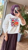 MELORA Baskılı Oversize Sweat | Raspberry Croissant
