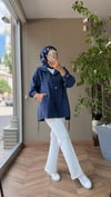MİLANO Bağcıklı Tencel Ceket | Lacivert