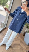 MİLANO Bağcıklı Tencel Ceket | Lacivert
