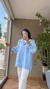 MİLANO Bağcıklı Tencel Ceket | Mavi