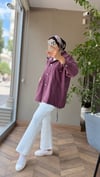 MİLANO Bağcıklı Tencel Ceket | Mürdüm