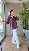MİLANO Bağcıklı Tencel Ceket | Mürdüm
