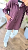 MİLANO Bağcıklı Tencel Ceket | Mürdüm