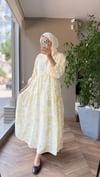 Mira Etnik Desenli Vual Elbise | Sarı