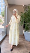 Mira Etnik Desenli Vual Elbise | Sarı