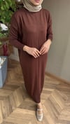 Mira Minimal Triko Elbise | Koyu Kahve