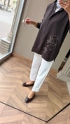 Nakış Detaylı Gömlek Tunik | Kahve