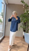 Nakış Detaylı Keten Pantolon | Bej