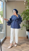 Nakış Detaylı Keten Pantolon | Bej