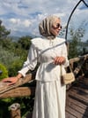 Nakış Yaka Detaylı Gömlek | Beyaz