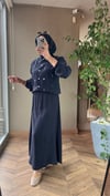 Nora Taş Detaylı Etek Takım | Siyah