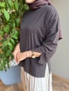 NOREL Çizgili Oysho Sweat | Kahve