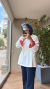 NOREVA Garni Detaylı Tunik | Beyaz