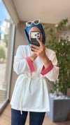 NOREVA Garni Detaylı Tunik | Beyaz