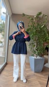 NOREVA Garni Detaylı Tunik | Lacivert