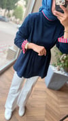 NOREVA Garni Detaylı Tunik | Lacivert