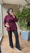 Oysho Kumaş Bağlamalı Tunik | Bordo