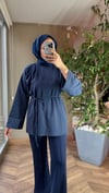 Oysho Kumaş Bağlamalı Tunik | Lacivert