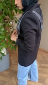 Şal Detaylı Astarlı Blazer Ceket | Siyah