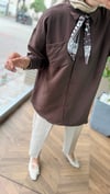Sera Cep Detaylı Gömlek | Kahverengi