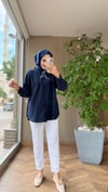 Sera Cep Detaylı Gömlek | Lacivert