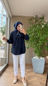 Sera Cep Detaylı Gömlek | Lacivert