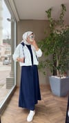 Sporty Kapüşonlu Ceketli Jile Elbise Takım | Lacivert