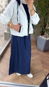 Sporty Kapüşonlu Ceketli Jile Elbise Takım | Lacivert