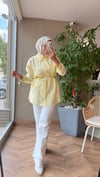 Velmira Nakış Detaylı Tencel Gömlek | Sarı