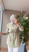 Velmira Nakış Detaylı Tencel Gömlek | Yeşil
