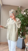 VELMORA Pul İşlemeli Tencel Gömlek | Yeşil