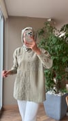 VELMORA Pul İşlemeli Tencel Gömlek | Yeşil
