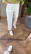 VELORA Yüksek Bel Düz Paça Pantolon | Beyaz