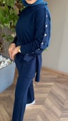 VERA Gold Düğme Detaylı Takım | Gece Mavisi