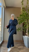 VERA Gold Düğme Detaylı Takım | Gece Mavisi