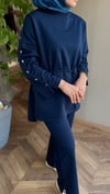 VERA Gold Düğme Detaylı Takım | Gece Mavisi