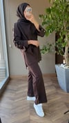 VERA Gold Düğme Detaylı Takım | Kahverengi
