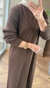 Viona Fitilli Triko Elbise | Kahve