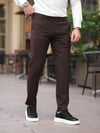 A Kalite Slim Fit Likralı Kahve Kumaş Pantolon