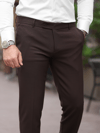 A Kalite Slim Fit Likralı Kahve Kumaş Pantolon