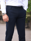 A Kalite Slim Fit Likralı Lacivert Kumaş Pantolon