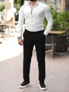 A Kalite Slim Fit Likralı Siyah Kumaş Pantolon