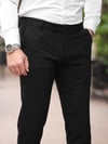 A Kalite Slim Fit Likralı Siyah Kumaş Pantolon