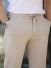 Basic Likralı Krem Jogger Pantolon