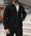 Basic Siyah Kaşe Ceket