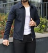 Çift Fermuarlı Lacivert Basic Kumaş Ceket - İkonik Tasarım
