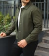 Düğme Detaylı  Haki Hafif Oversize Kumaş Ceket- Trend Sokak Modası