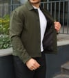 Düğme Detaylı  Haki Hafif Oversize Kumaş Ceket- Trend Sokak Modası